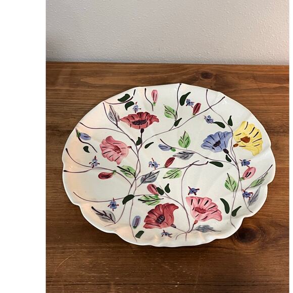 Southern Potteries Blue Ridge Wild Flower Plate Hand Painted USA 9.75” - Picture 6 of 8